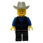 Man - Black Jacket, Black Legs, Light Gray Cowboy Hat