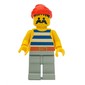 Pirate - Blue Stripes, Light Gray Legs, Red Bandana, 3626a