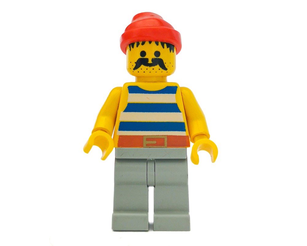 LEGO Set fig-005111 Pirate - Blue Stripes, Light Gray Legs, Red Bandana ...