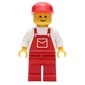 Man - White Torso, Red Overall, Red Cap (3626b Head)
