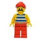 Pirate - Blue Stripes, Red Legs, Red Bandana