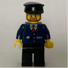 Conductor - Dark Blue Jacket, Black Legs, Black Hat, Beard (fig-005132)