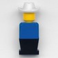 LEGOLAND Blue Torso, Black Legs, With Cowboy Head