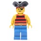 Pirate - Red/Black Stripes, Blue Legs, Black Tricorne