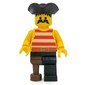 Pirate - Red Stripes, Peg Leg, Black Tricorne