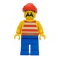 Pirate - Red Stripes, Blue Legs, Red Bandana, 3626b