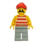 Pirate - Red Stripes, Light Gray Legs, Red Bandana