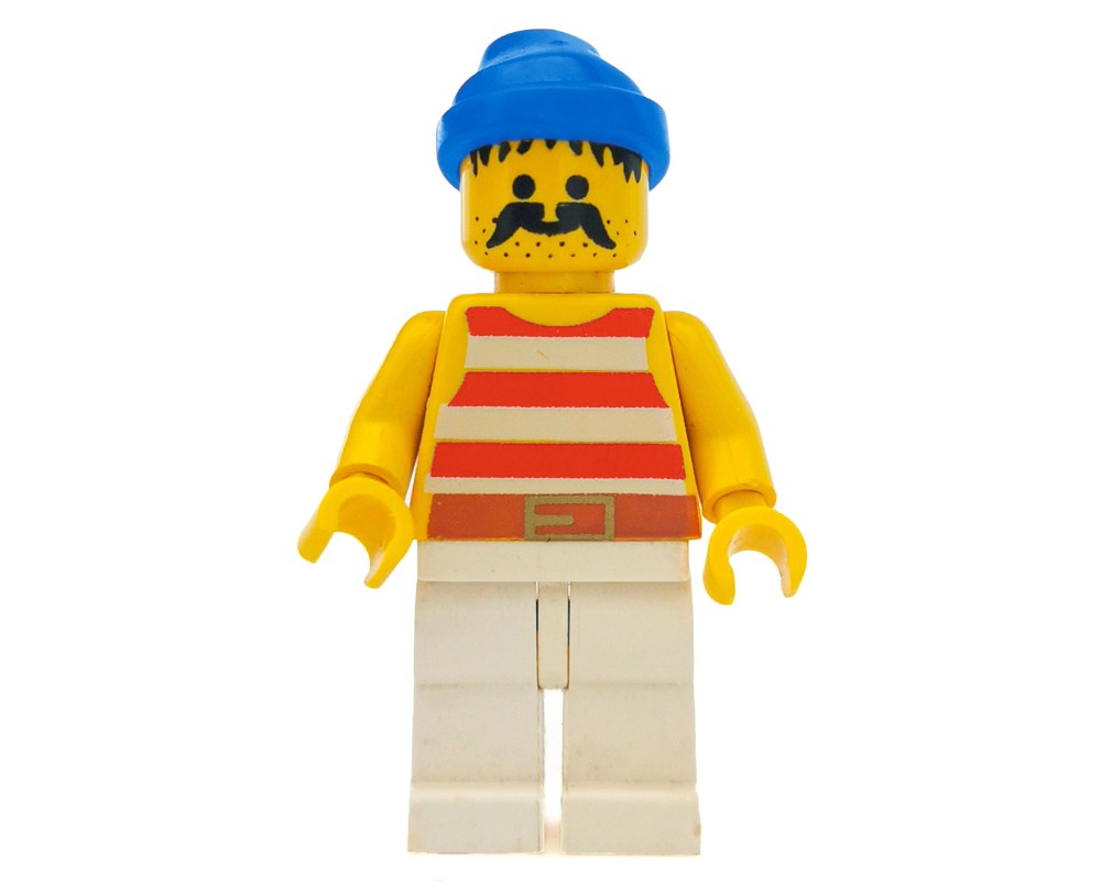 LEGO Set fig-005156 Pirate - Red Stripes, White Legs, Blue Bandana ...