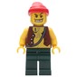 Pirate - Anchor Tattoo, Dark Green Legs, Red Bandana
