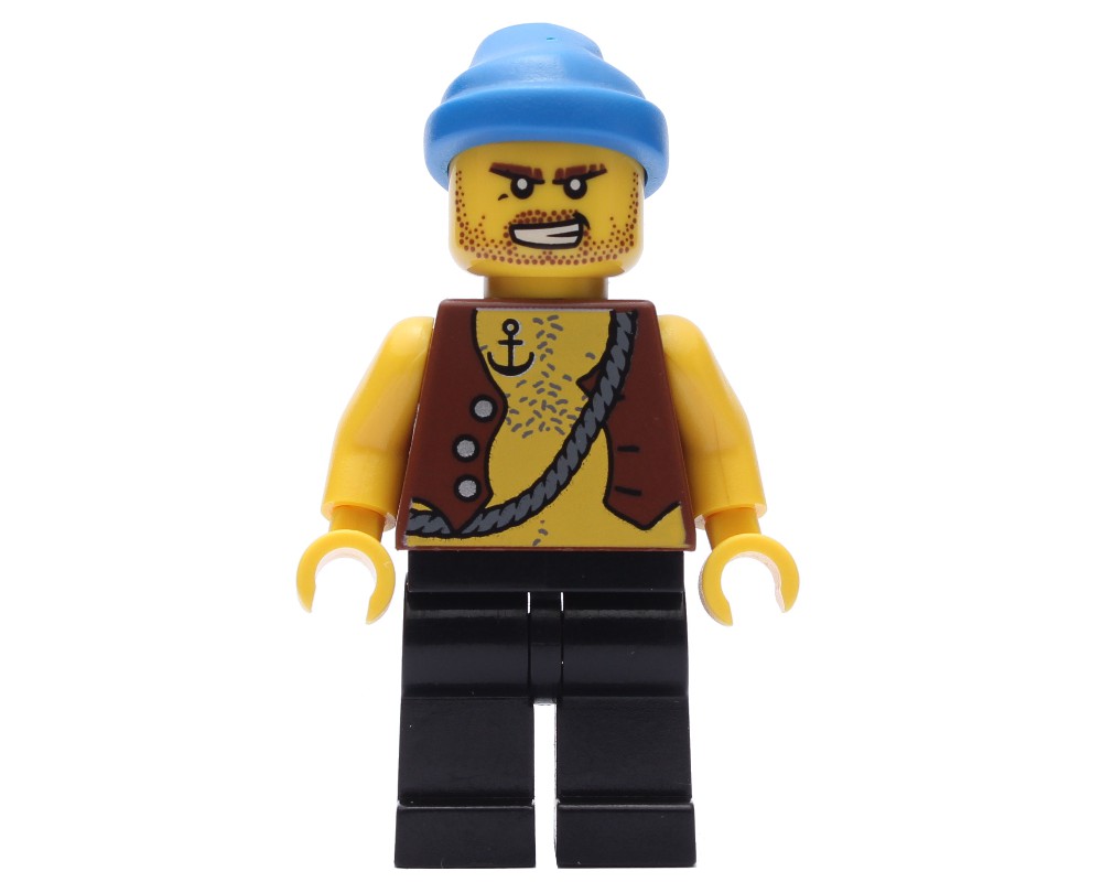 LEGO Set fig-005210 Pirate - Anchor Tattoo, Black Legs, Blue Bandana ...