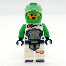 Astronaut, White Spacesuit, Bright Green Helmet (fig-005214)