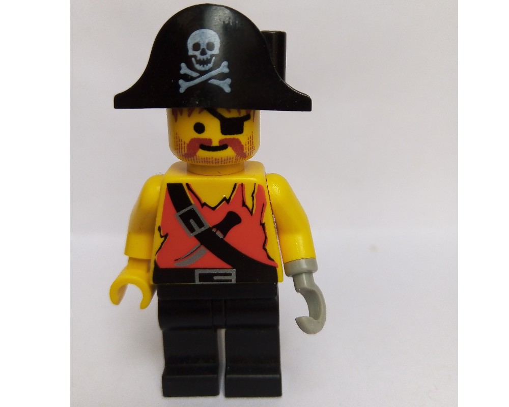 LEGO Set fig-005218 Pirate - Shirt with Knife, Black Legs, Black ...