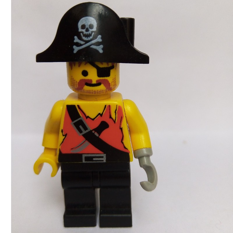 LEGO Set fig-005218 Pirate - Shirt with Knife, Black Legs, Black ...