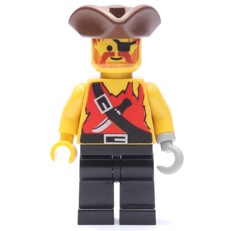 LEGO Set fig-005219 Pirate - Shirt with Knife, Black Legs, Brown ...