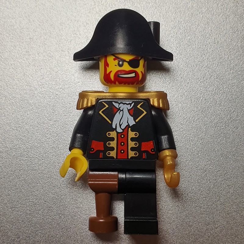 LEGO Set fig-005236 Pirate - Captain, Pearl Gold Hook, Bicorne