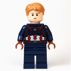 Captain America with Hair and Dark Orange Eyebrows (fig-005241)