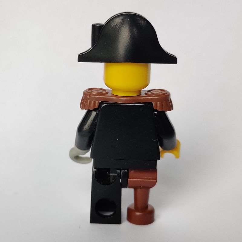 LEGO Set fig-005262 Pirate - Captain, Light Gray Hook, Bicorne with Skull,  3626b
