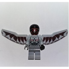 Falcon with Light Bluish Gray and Dark Red Wings (fig-005308)
