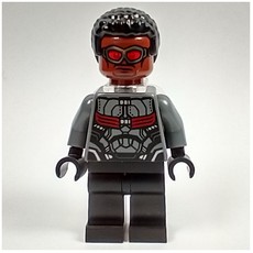 Falcon in Dark Bluish Gray and Black Suit with Neck Bracket (fig-005432)
