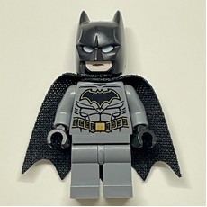 Batman, Dark Bluish Gray Suit, Black Cape and Cowl, Black Head, Dark Bluish Gray Legs, Gold Trim Batman Logo (39444 Cape) (fig-005477)