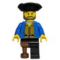 Pirate - Brown Shirt, Peg Leg, Black Tricorne