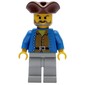 Pirate - Brown Shirt, Light Gray Legs, Brown Tricorne