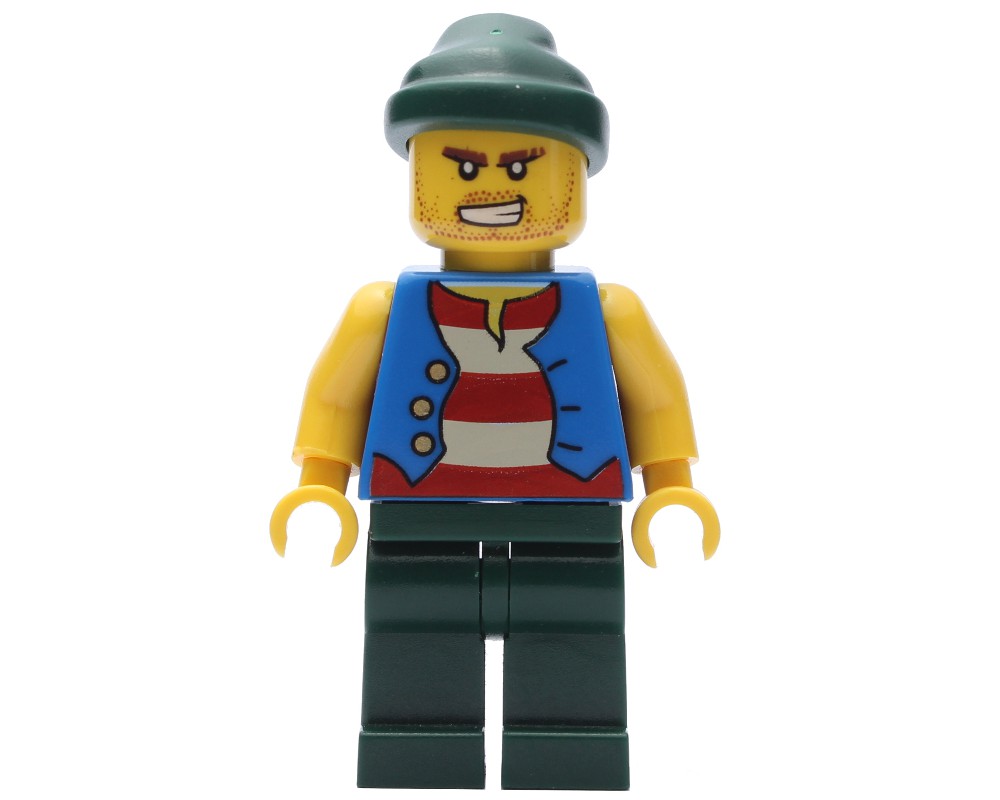 Lego Set Fig-005557 Pirate - Blue Vest, Dark Green Legs, Dark Green 