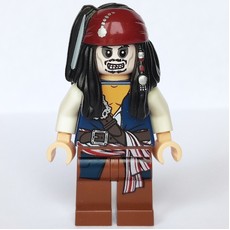 Captain Jack Sparrow with Skeleton Face - 3626b Head (fig-005796)