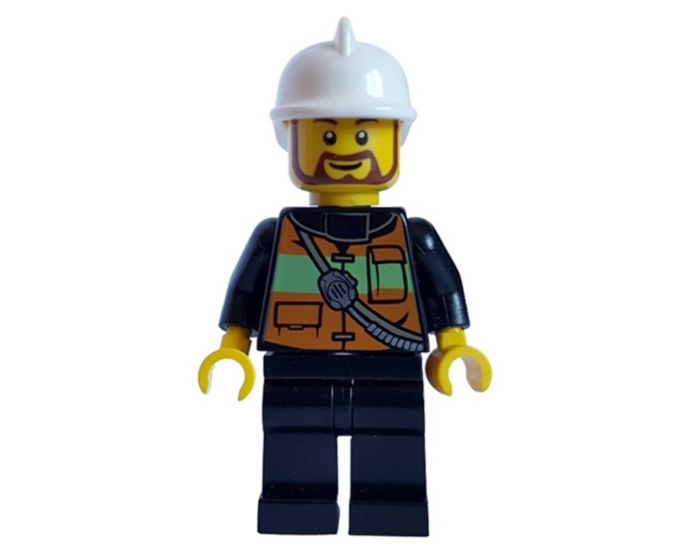 LEGO Set fig-005875 Fireman with Reflective Stripe Vest with Pockets ...