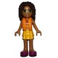 Andrea - Bright Light Orange Layered Skirt, Halter Top with Bright Light Orange Chevron Stripes and Life Jacket