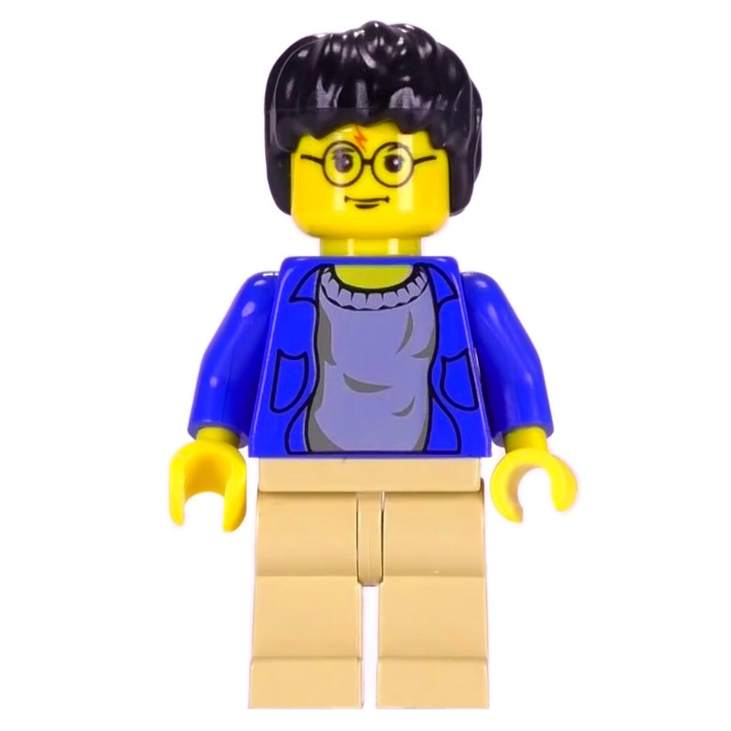 LEGO Set fig-006060 Harry Potter, Yellow Skin, Open Blue Jacket ...