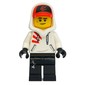 Jack Davids, White Hoodie with Hood and Red Cap