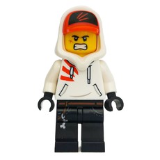 Jack Davids, White Hoodie with Hood and Red Cap, Angry / Smile (fig-006358)