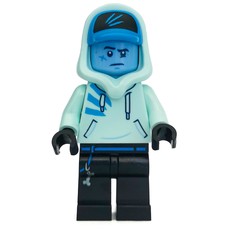 Jack Davids, Light Aqua Hoodie with Hood and Dark Azure Cap (fig-006366)