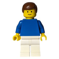 Football Player, Plain Blue Torso and White Legs, Brown Hair (3626a Head) (fig-006378)