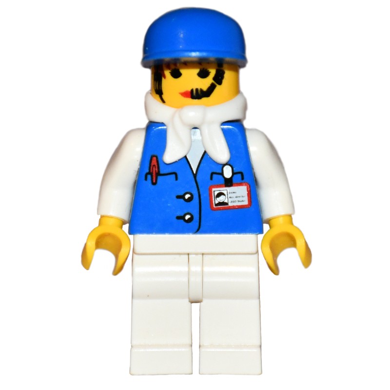 LEGO Set fig-006391 Assistant - Female, White Bandanna, Blue Cap ...