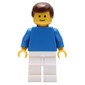 Soccer Player, Plain Blue Torso and White Legs, Brown Hair (3626b Head)