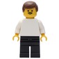Soccer Player White Torso, Black Legs, Brown Hair, Mustache