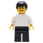 Soccer Player White Torso, Black Legs, Black Hair. Mustache