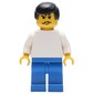 Soccer Player White Torso, Blue Legs, Black Hair, Mustache