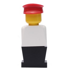 LEGOLAND White Torso, Black Legs, Red Hat (fig-006455)