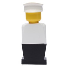 LEGOLAND White Torso, Black Legs, White Hat (fig-006456)