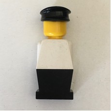LEGOLAND White Torso, Black Legs, Black Hat (fig-006458)