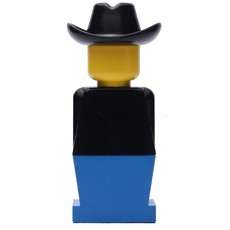 LEGOLAND Black Torso, Blue Legs, Black Cowboy Hat (fig-006460)