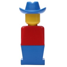 LEGOLAND Red Torso, Blue Legs, Blue Cowboy Hat (fig-006465)