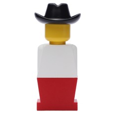 LEGOLAND White Torso, Red Legs, Black Cowboy Hat (fig-006467)