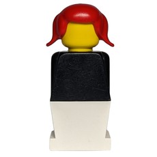 LEGOLAND Female, Black Torso, White Legs, Red Hair (fig-006468)