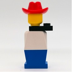 LEGOLAND White Torso, Blue Legs, Red Cowboy Hat, Black Scarf (fig-006472)