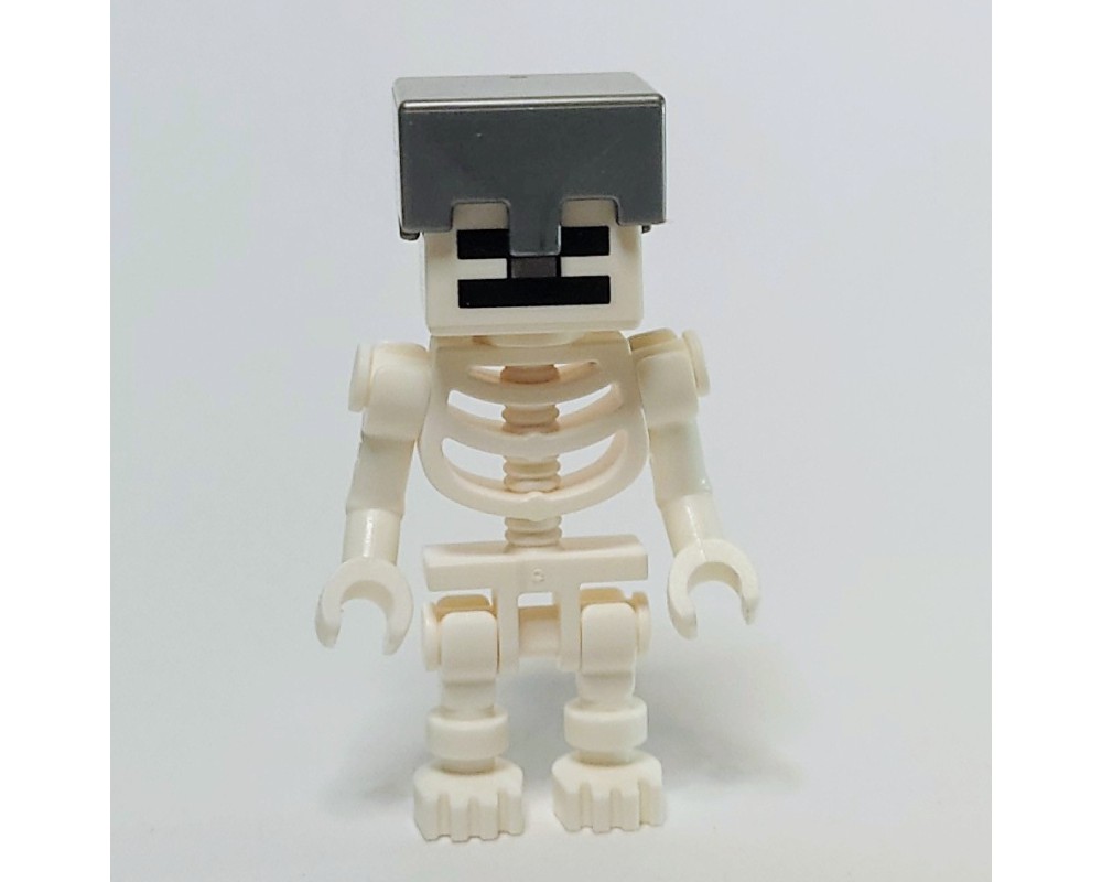 Lego Set Fig-006488 Skeleton, Square Skull, Flat Silver Helmet 