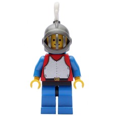 Knight (Breastplate on Red) - Blue Legs, White Plume (fig-006563)